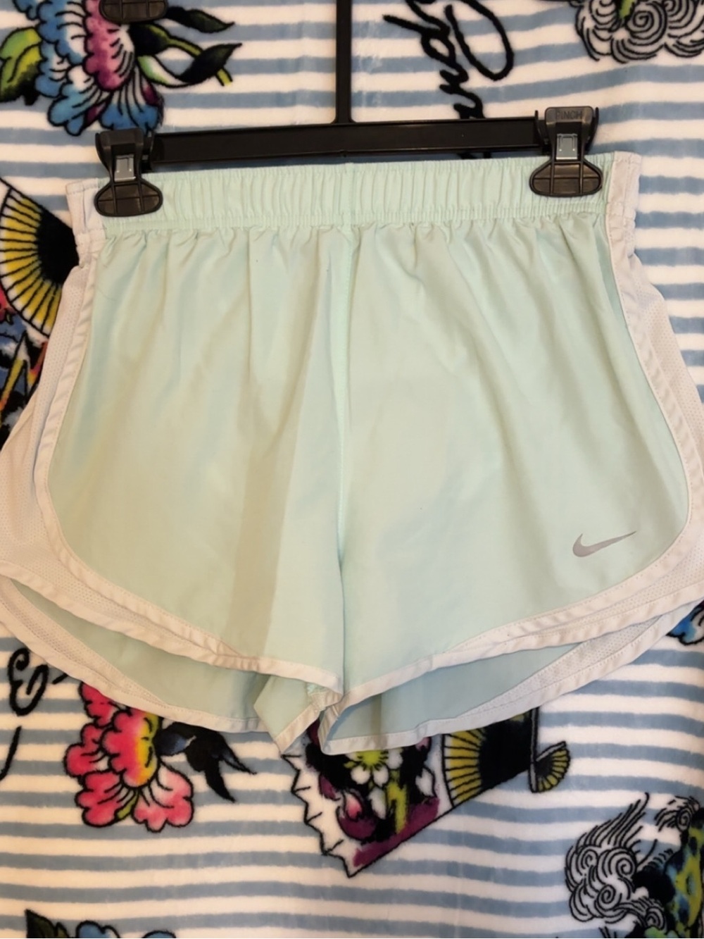 Nike Women's Mint Green Athletic Shorts with White Trim